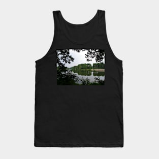 Lake View Photography Art, Beautiful Pine Trees, Nature Scenery Tank Top